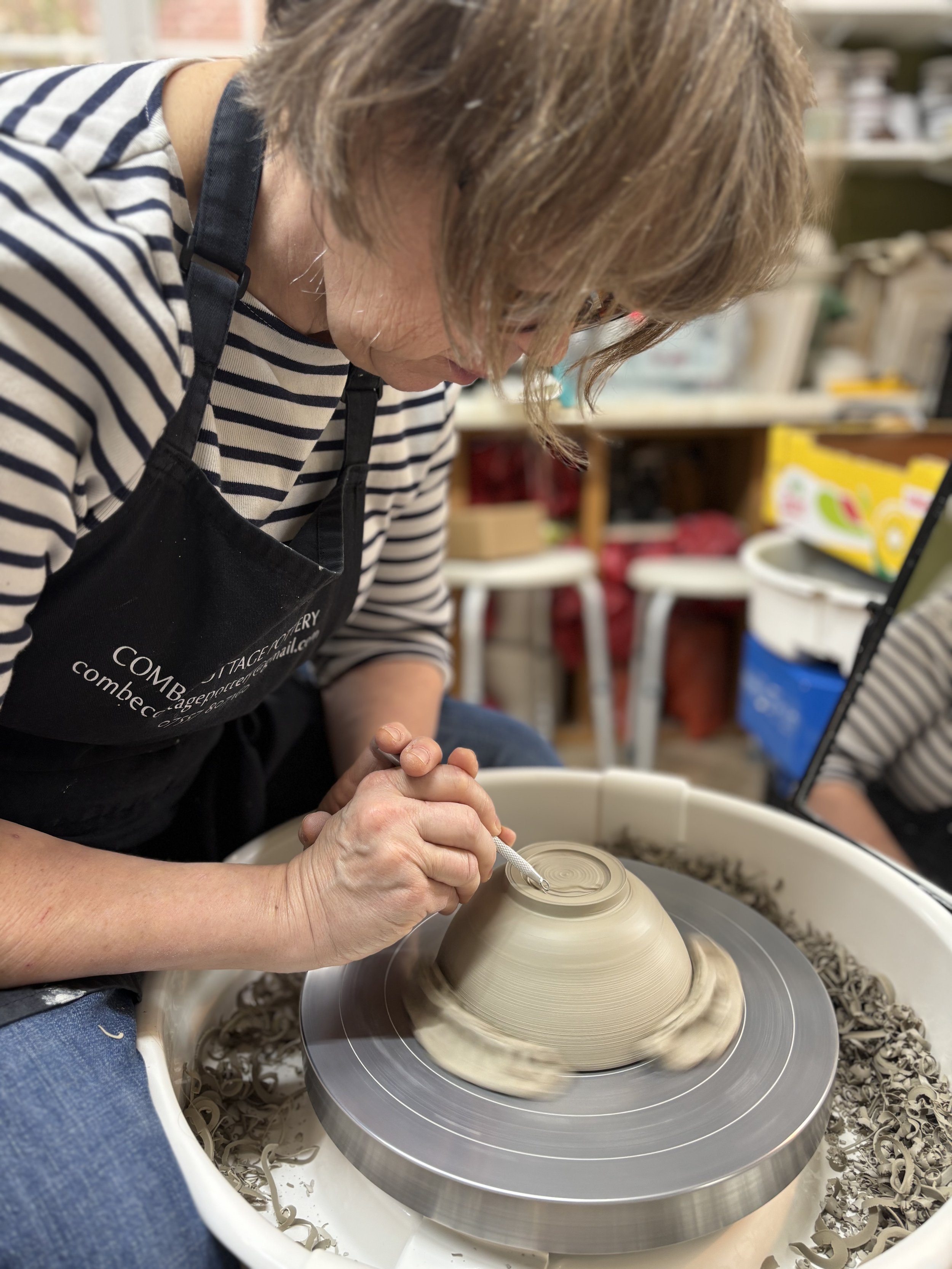   
 Ally has been trimming her final pieces & choosing her glazes!  
 