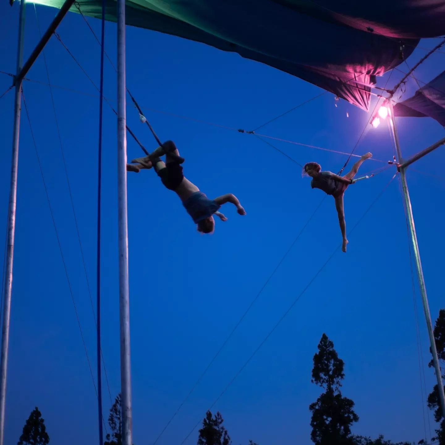 Check out these incredible night shots from @jason_nower 

If you want to #fly under the lights, we have evening classes available including an intensive #flyingtrapeze #workshop coming up August 21-25! Sign up before August 1st to receive a custom t