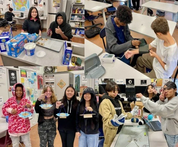 students eating