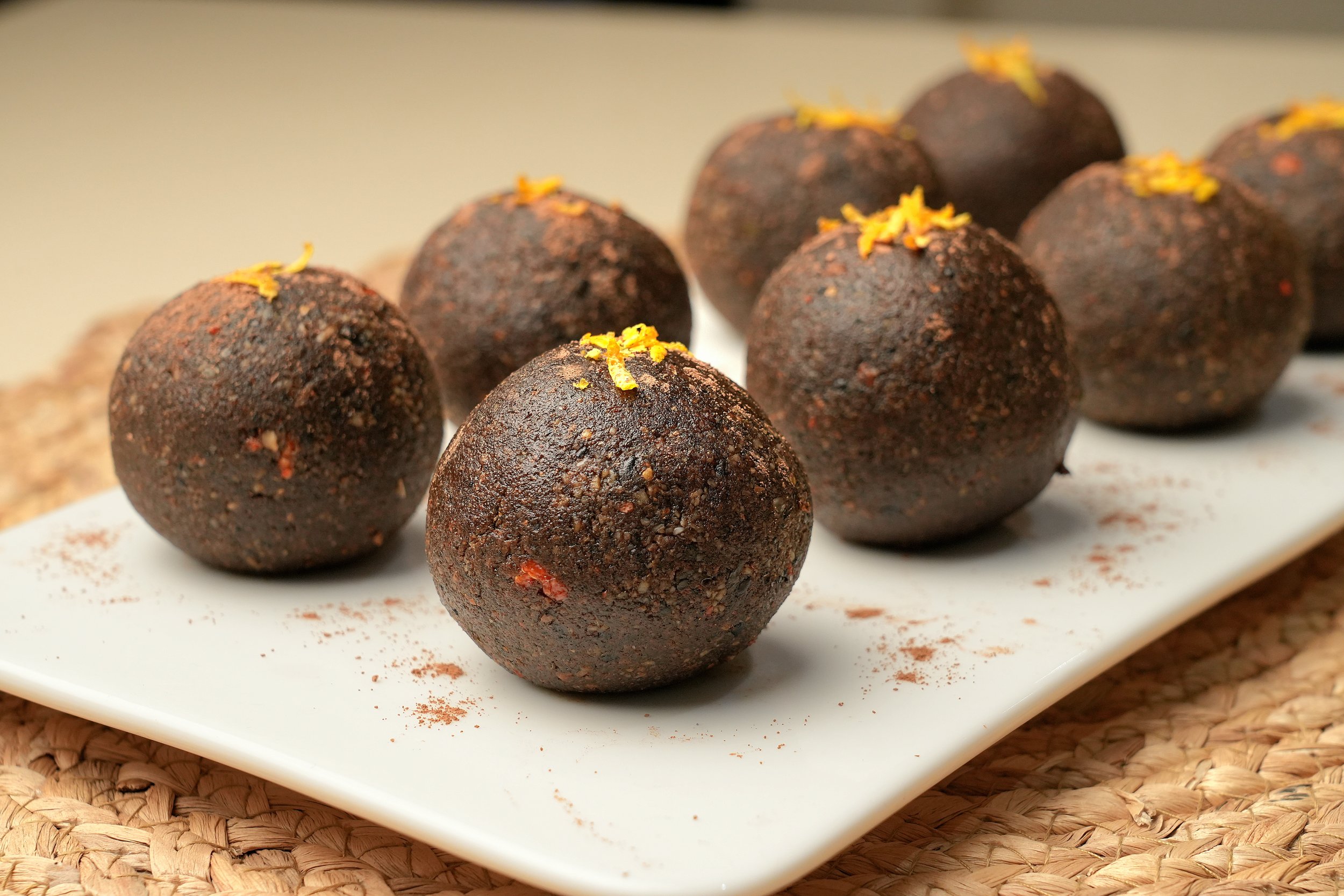 High-Iron Chocolate Orange Bliss Balls (Vegan, Gluten-Free, High-Protein)