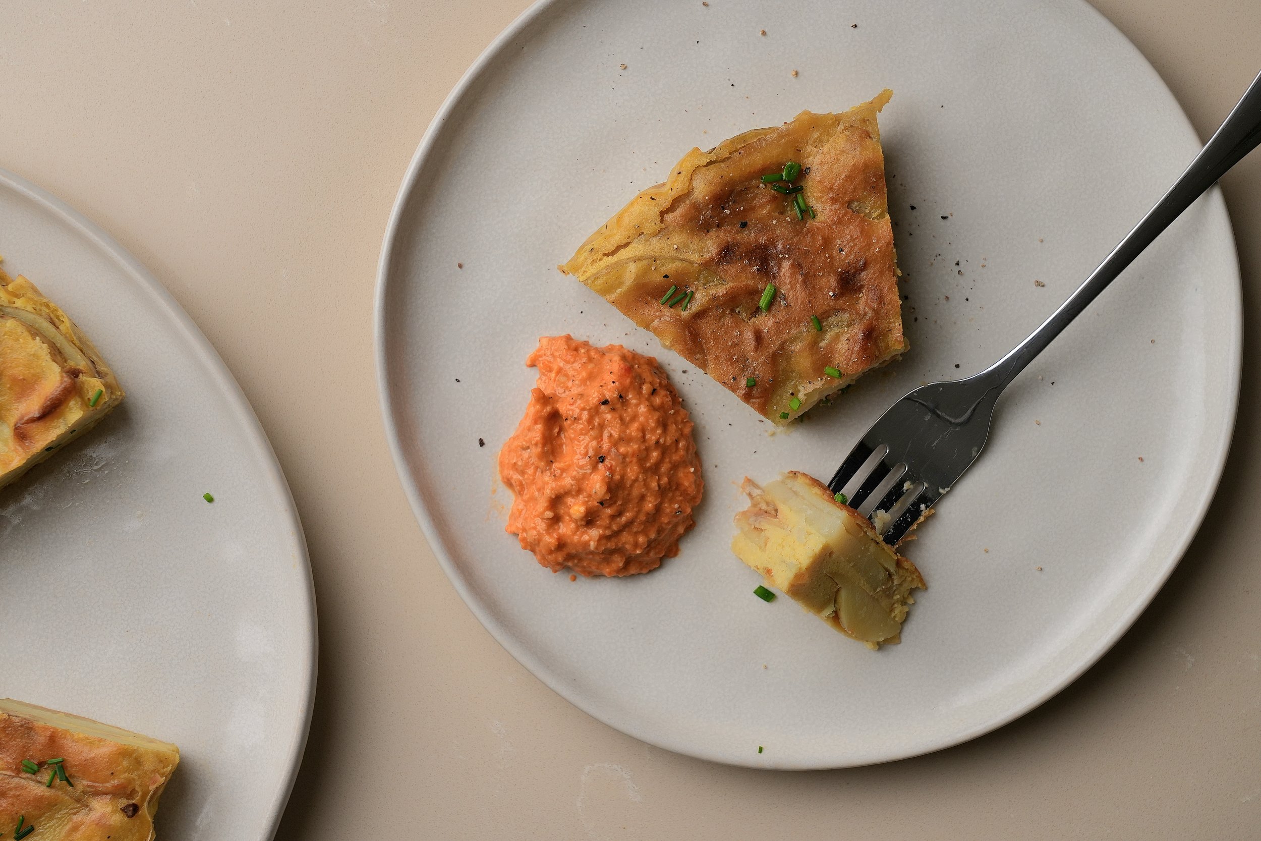 image of vegan spanish tortilla omelette plant based gluten free egg free