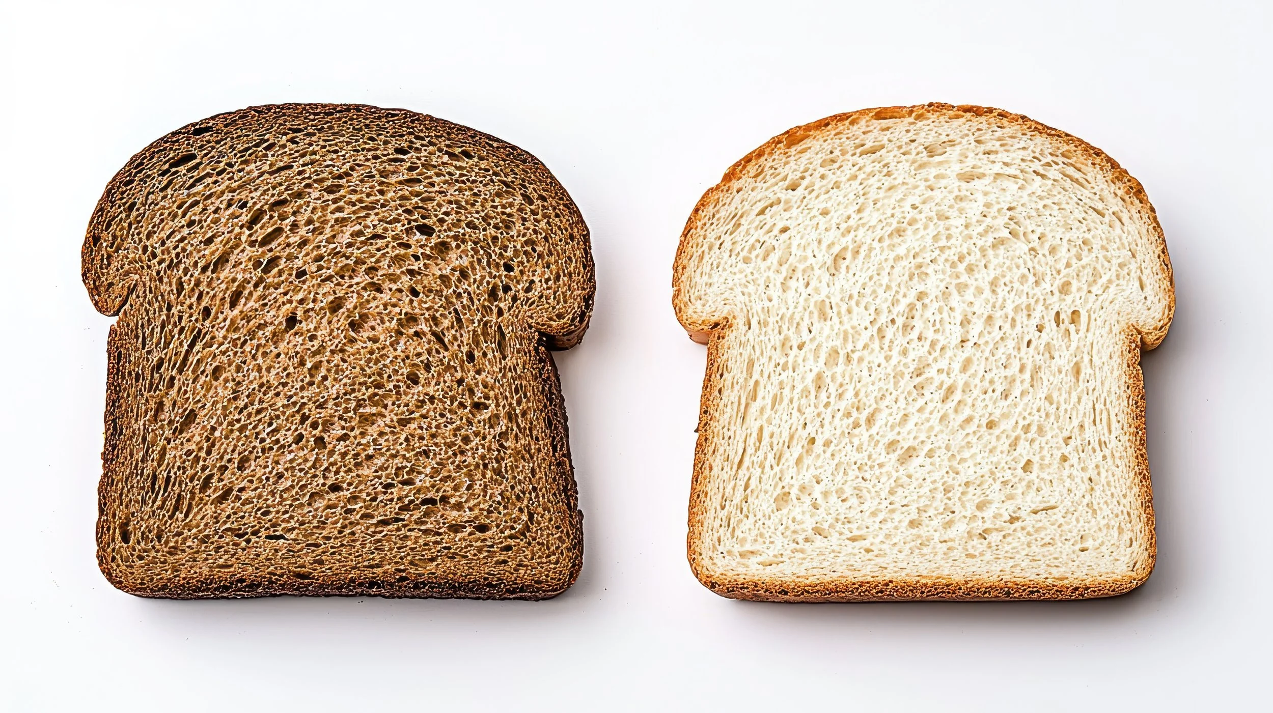 simple carbs versus complex carbs (brown bread versus white bread)