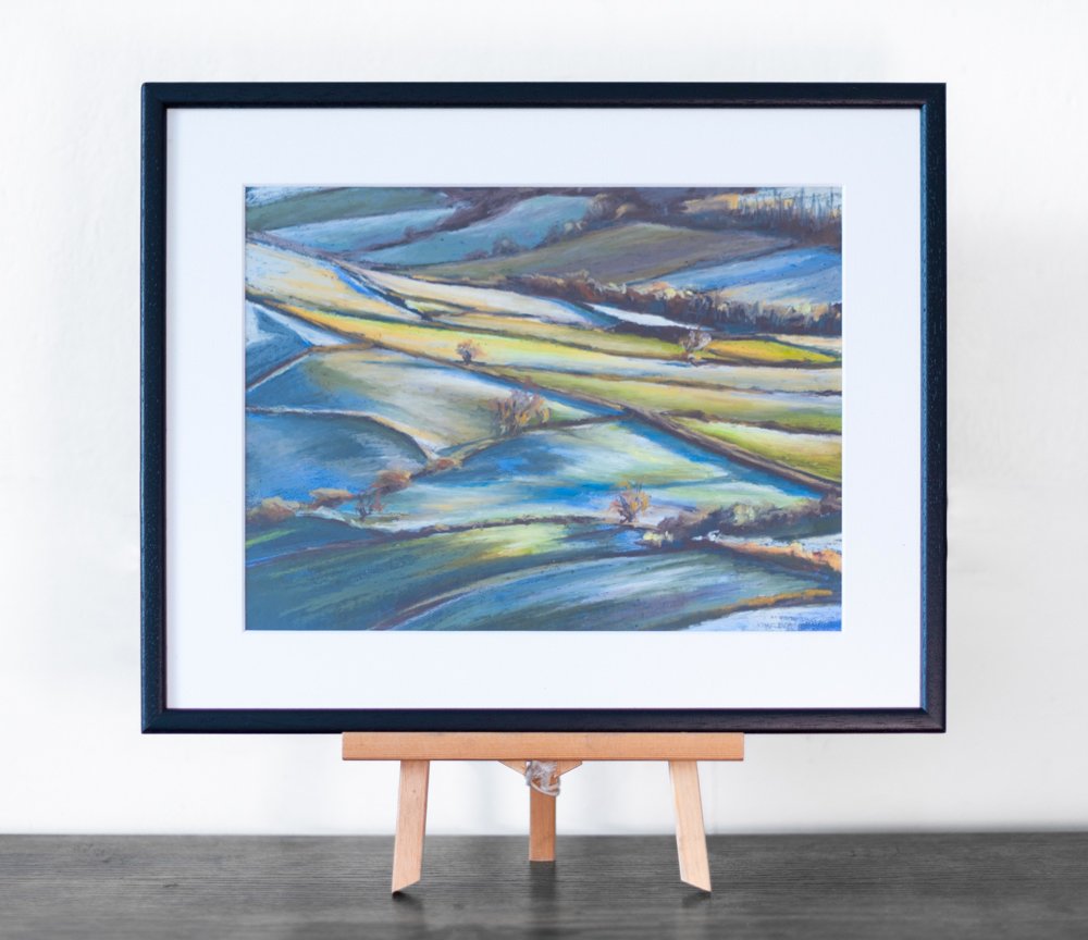 Frosty Fields - Original Oil Pastel Artwork
