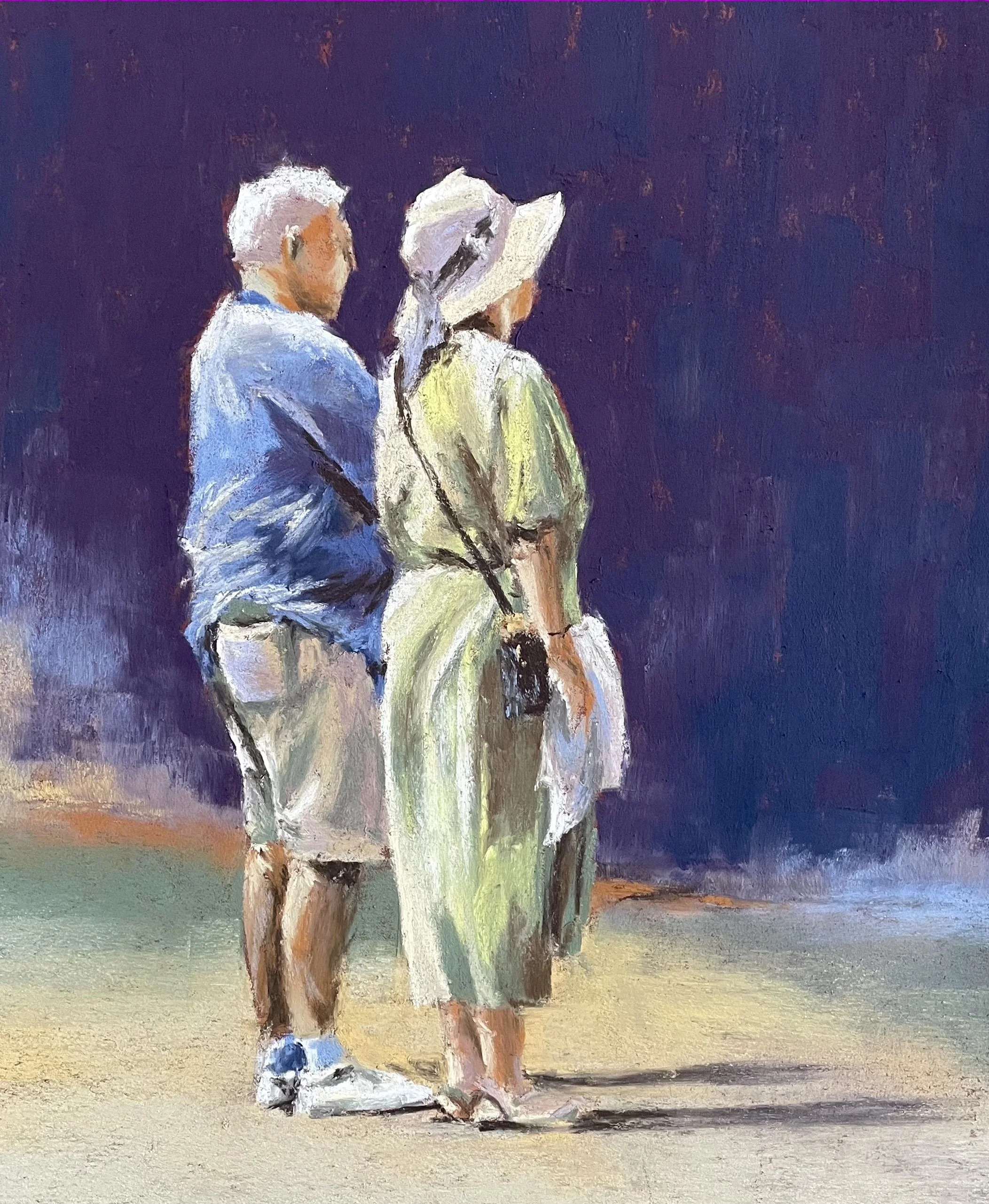 "In Companionable Silence" - Pastel on paper