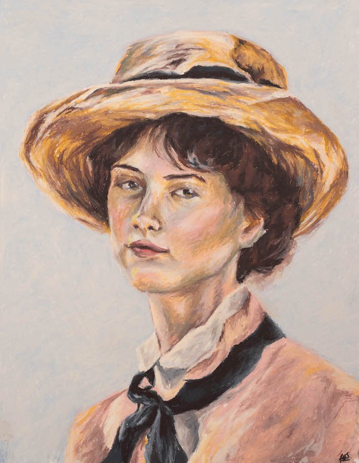 Agnes - Original unframed oil pastel painting - Studio Sale