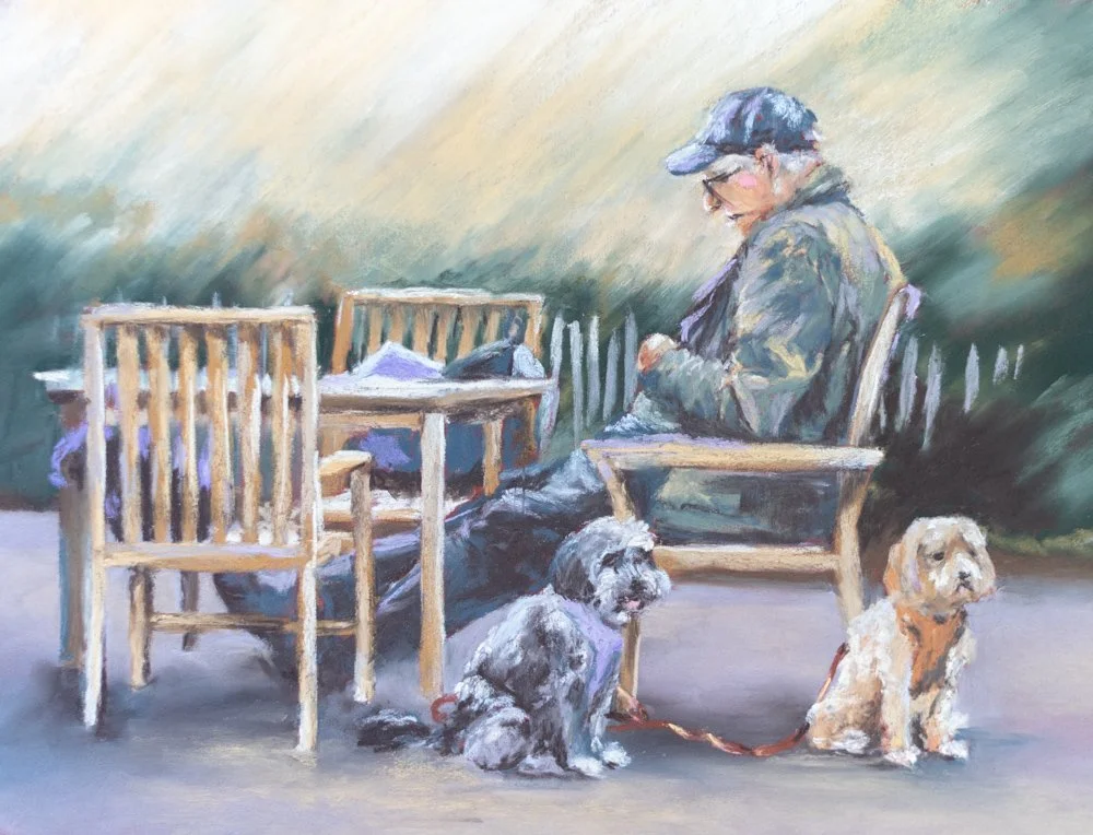 "Waiting For Ma" - Pastel on paper