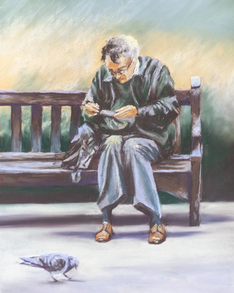 "Private Audience" - Pastel on handmade paper