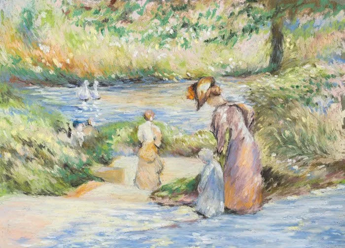 Lakeside Ramble - Original unframed oil pastel painting -  Studio Sale