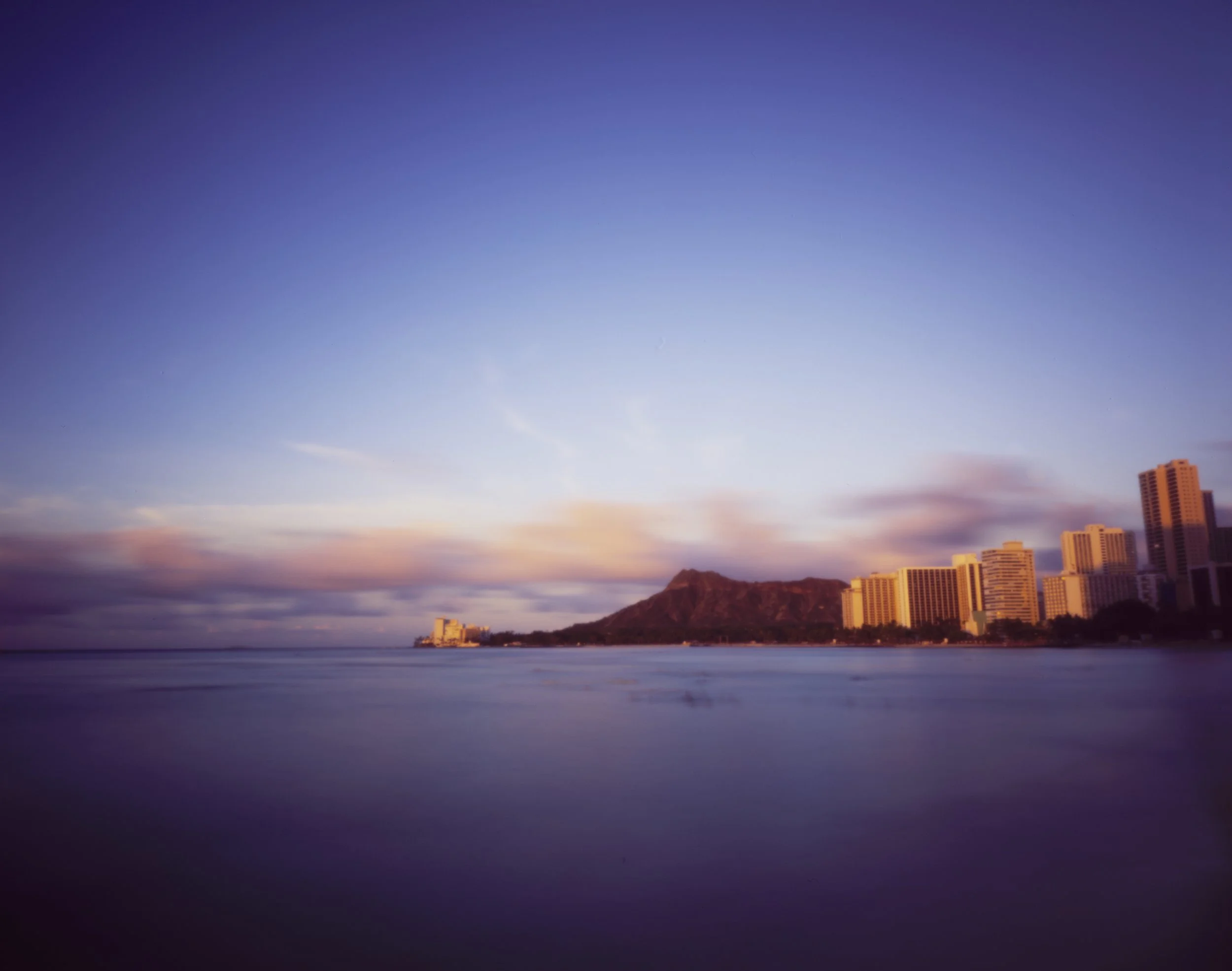 Pinhole long exposure of Waikiki, Honolulu and