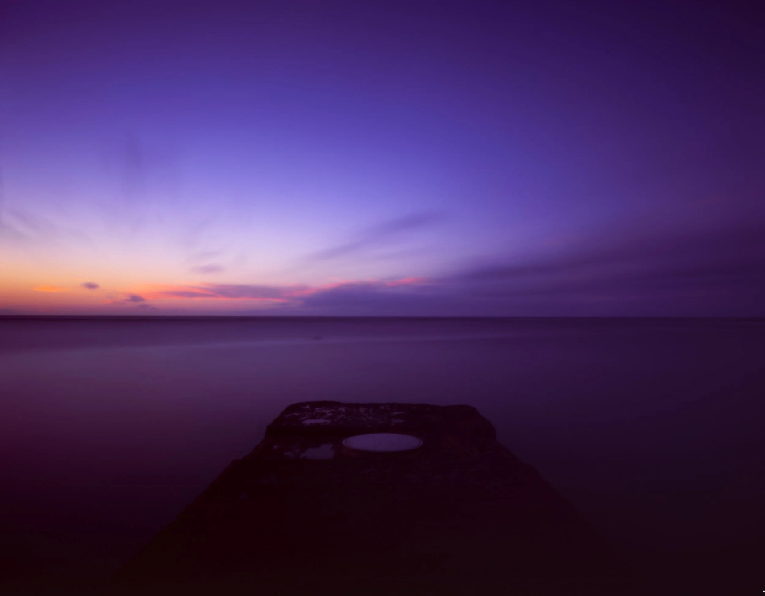 4x5 film pinhole, long exposure, Fort Derussy Pier, Honolulu, Oahu, Hawaii