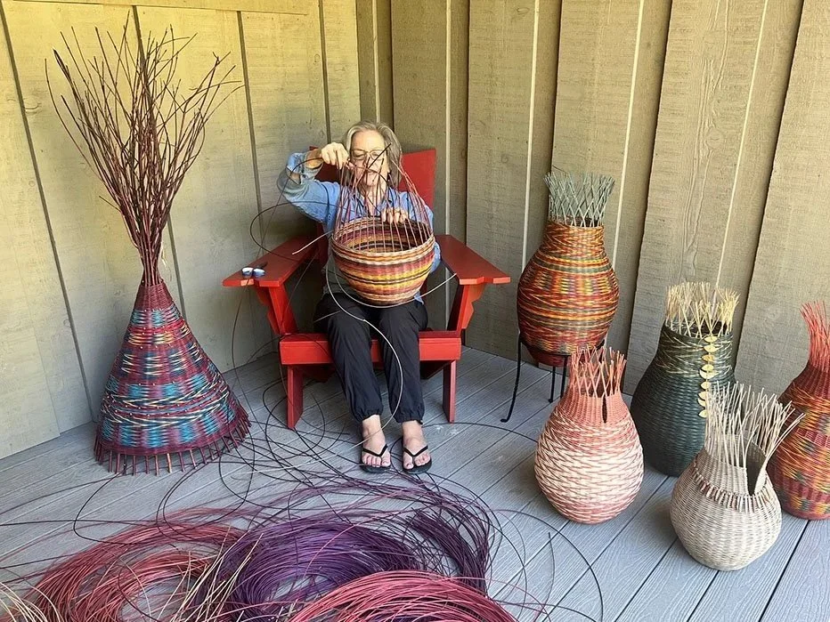 Sculptural "tipi" weaving 