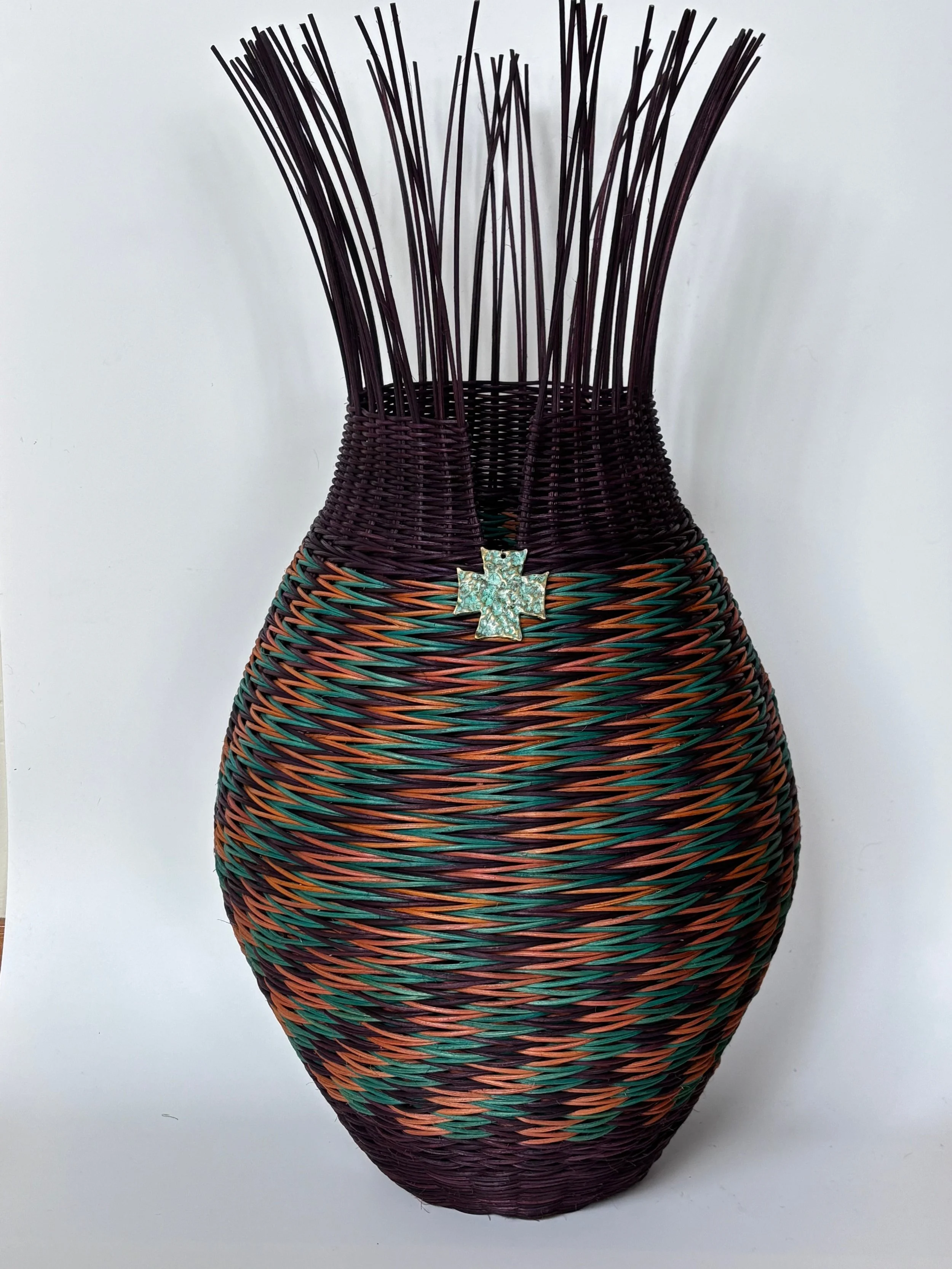 NEW WORK Woven vessel 23"X12"