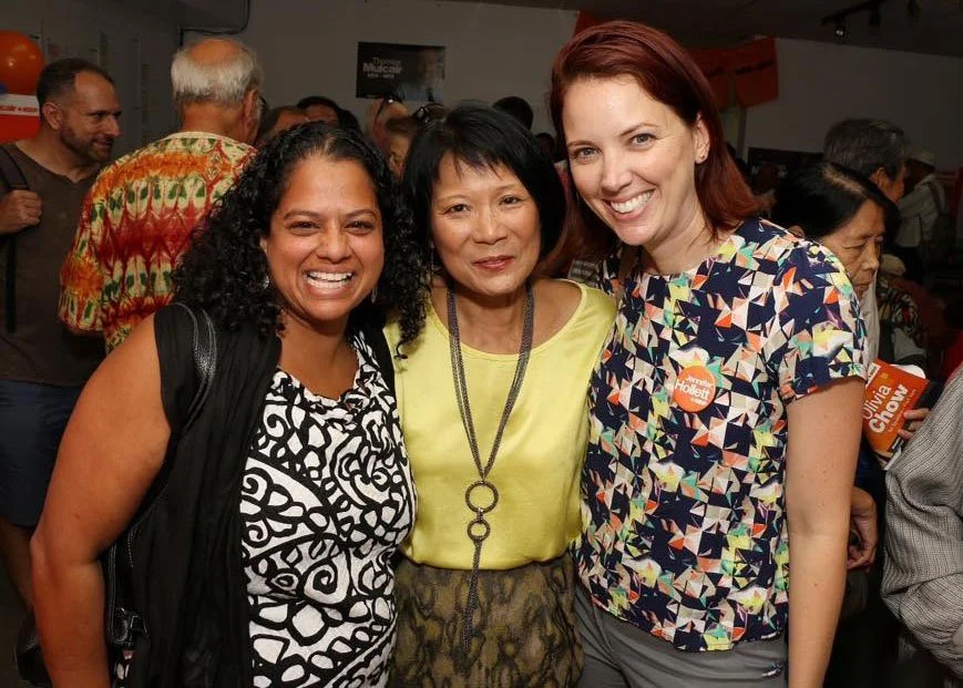 With Jenn Hollett and Olivia Chow, 2015. Photo by Mitchel Raphael