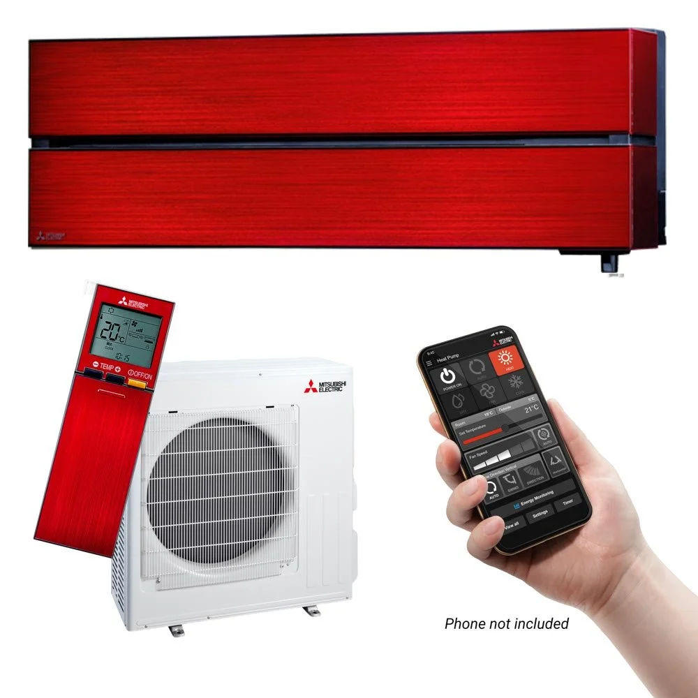 Red Mitsubishi Black Diamond LN60 High Wall Heat Pump