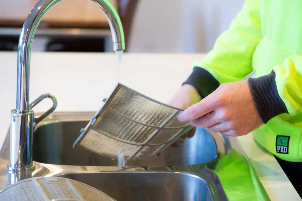 cleaning heat pump filter