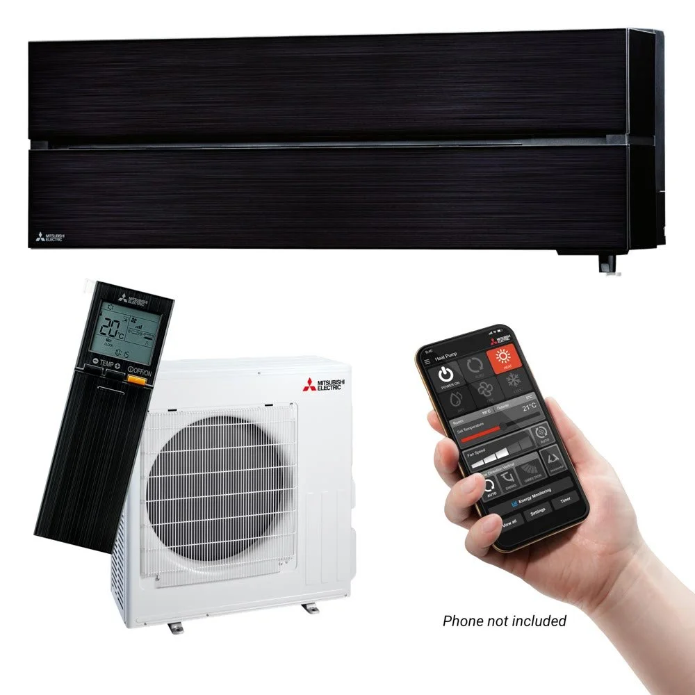 Black Mitsubishi Black Diamond LN60 High Wall Heat Pump