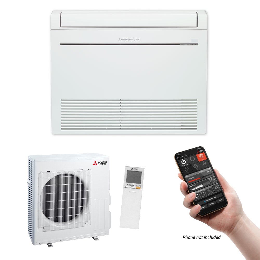 Mitsubishi KW50 RapidHeat Smart Floor Console with Built-In Wi-Fi Control
