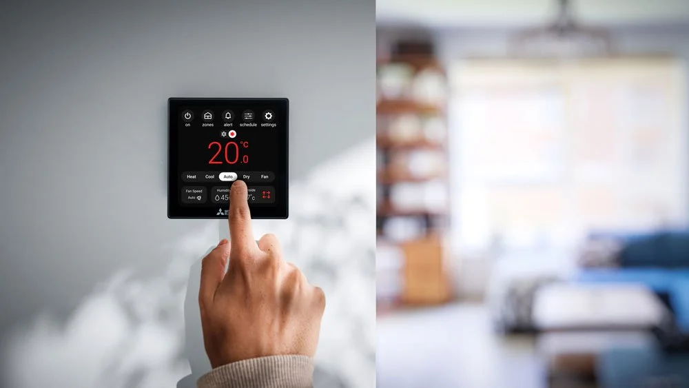 mitsubishi zone iq wall display with hand