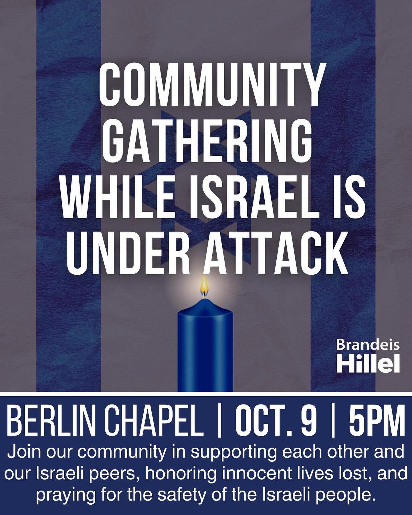 Dear Brandeis Community,

As many of you are aware, over the holiday weekend Hamas attacked Israel in an unprecedented and deadly assault that is still ongoing; war has been declared and even as horrifying images and stories are shared from the front