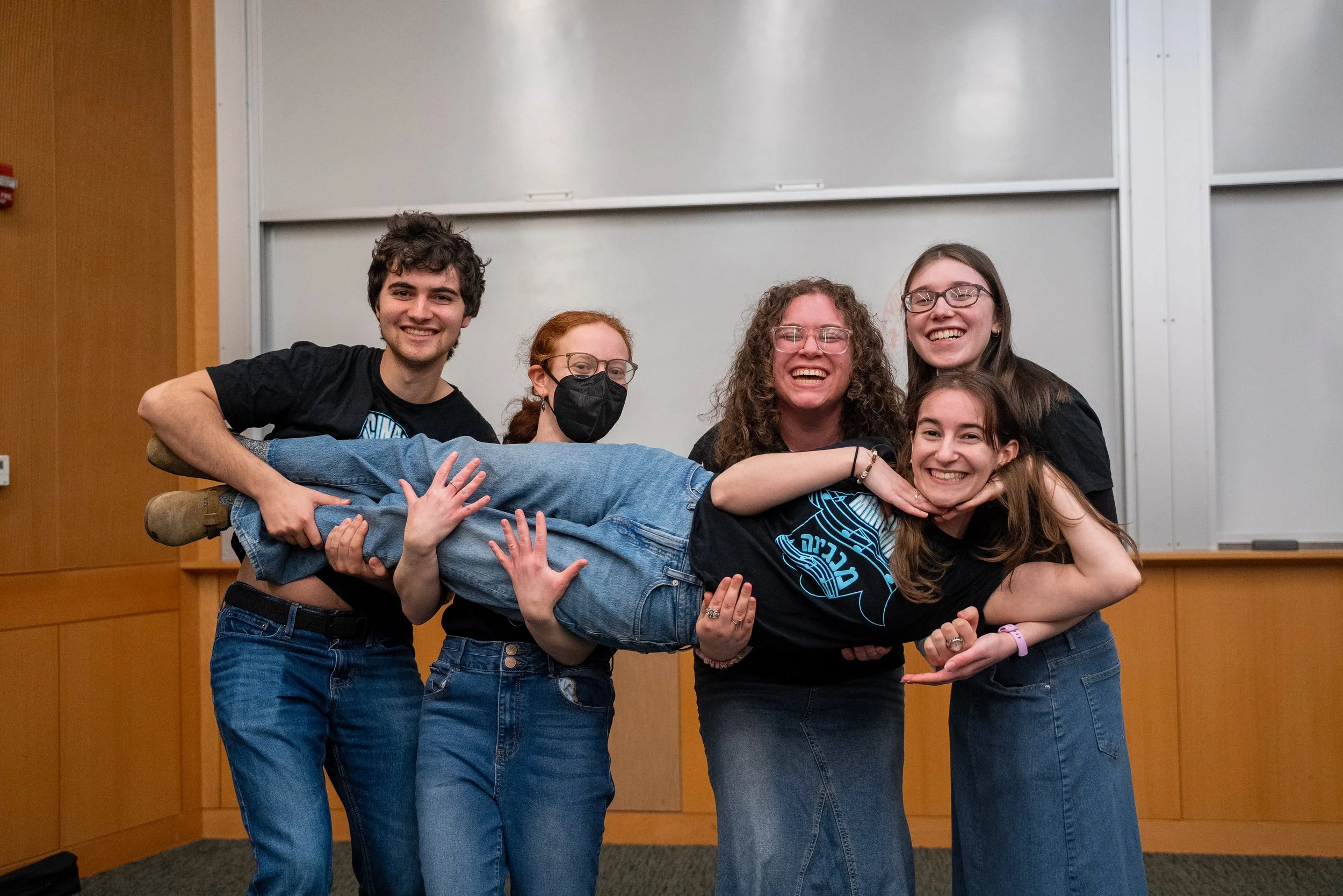 Students smiling and posing