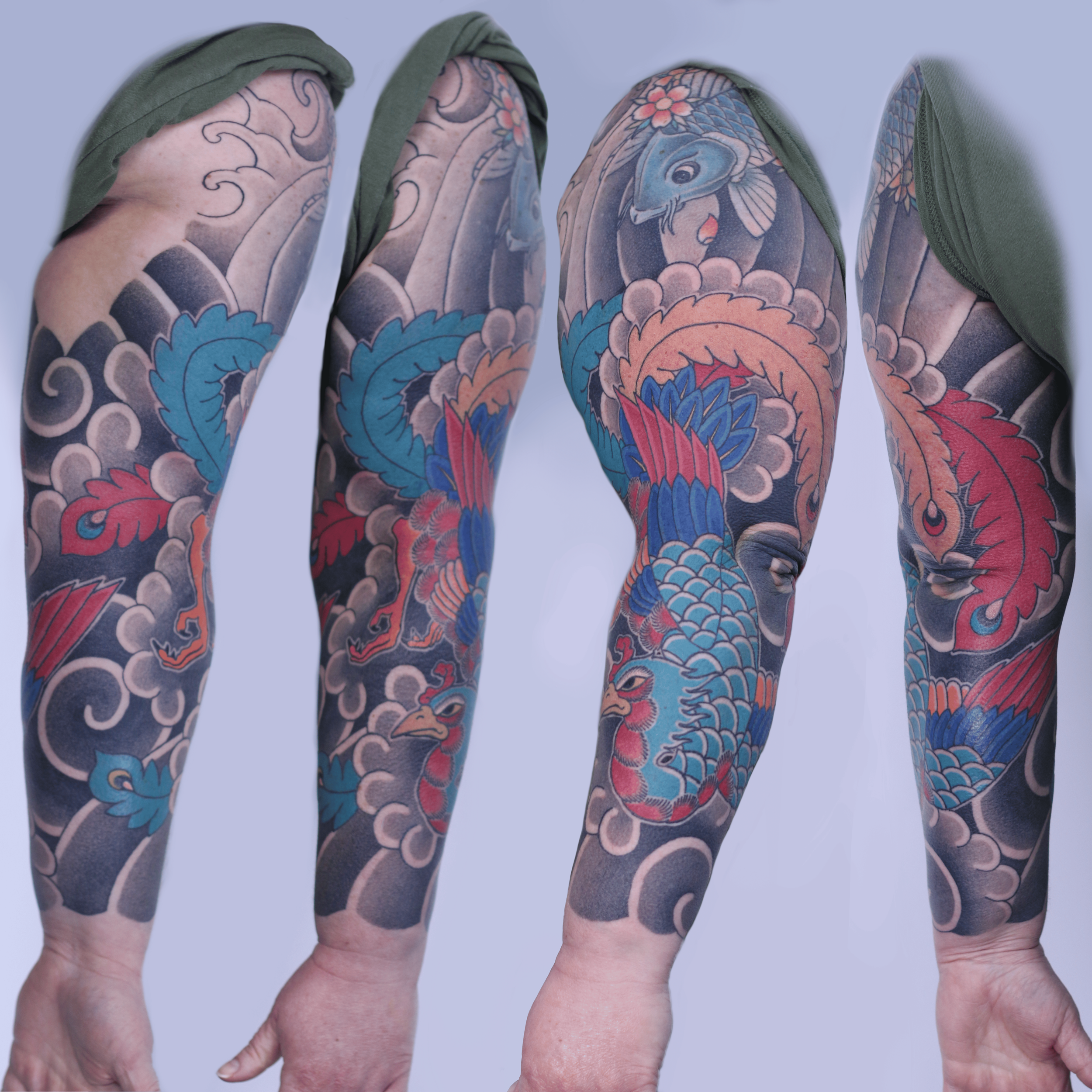 Pheonix fenghuang Japanese traditional sleeve tattoo