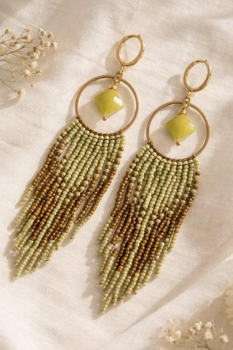 The Sage path Jade Earrings