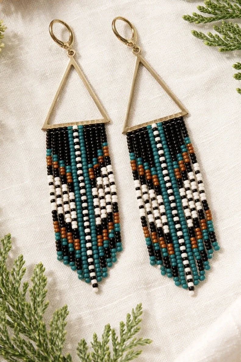 Sedona Tribal Beaded Fringe in PNW colors