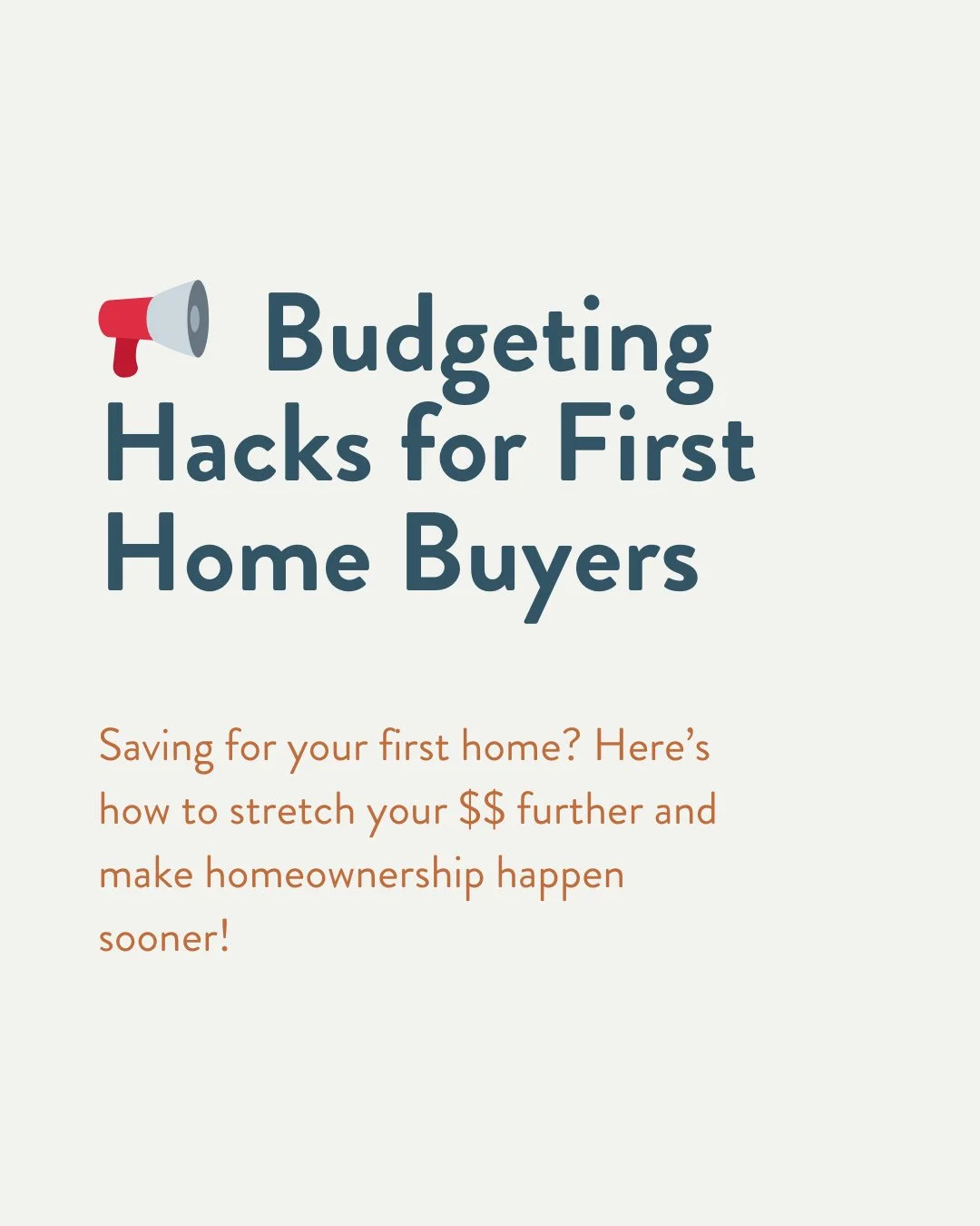 Saving for your first home? Check out these budgeting tips!⁠
⁠
Already own a home but got tips of your own? Share them below 👇🏼⁠
⁠
Jenna x