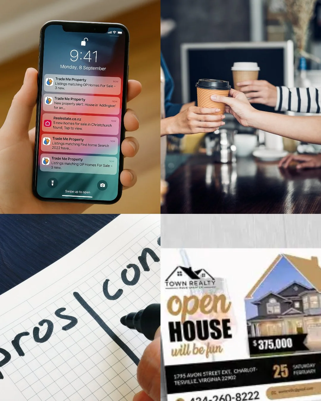 The House Hunting Starter Pack 🏡💼⁠
⁠
 💬 Trade Me notifications on overdrive⁠
 ☕ Takeaway coffee in one hand⁠
 📋 Open home flyers in the other⁠
 🧠 Mental pros &amp; cons list for every suburb⁠
⁠
Tag your house-hunting buddy - or the one who talks