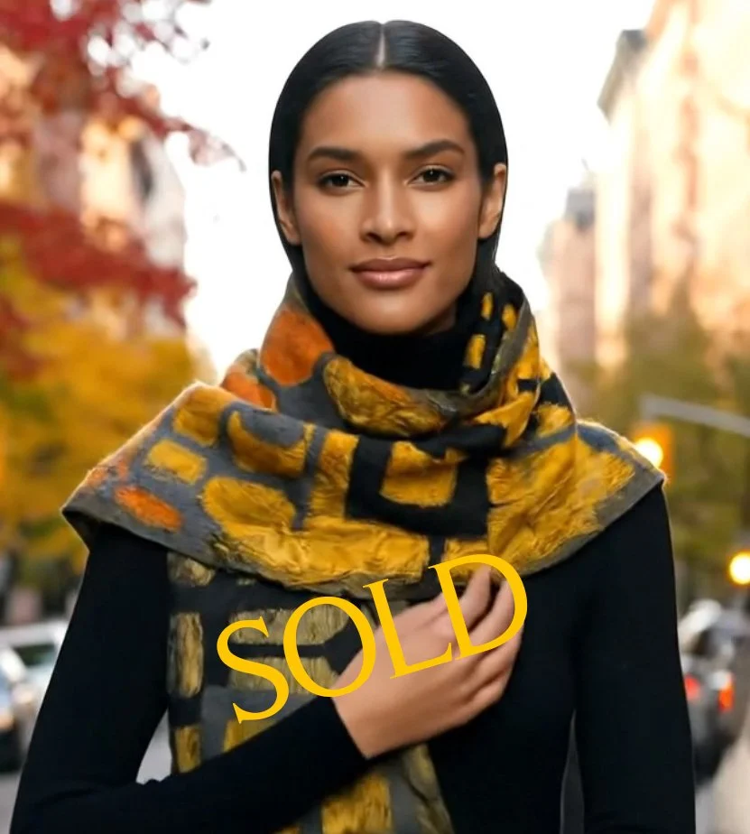 Golden Brick: silk/merino wrap  SOLD