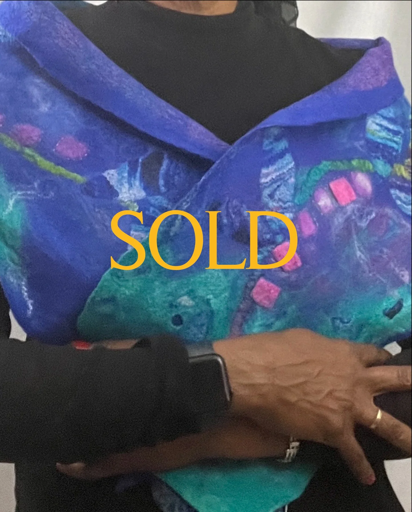 Tropical Waters Art Wrap -Merino/Silk Nuno felt $185.00 (see shop tab)  SOLD
