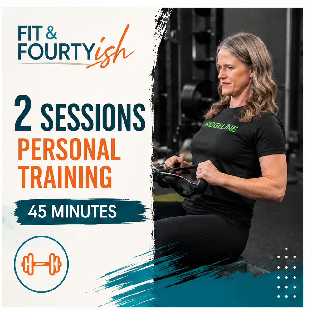 Fit & Fourtyish package of two 45-minute personal training sessions.