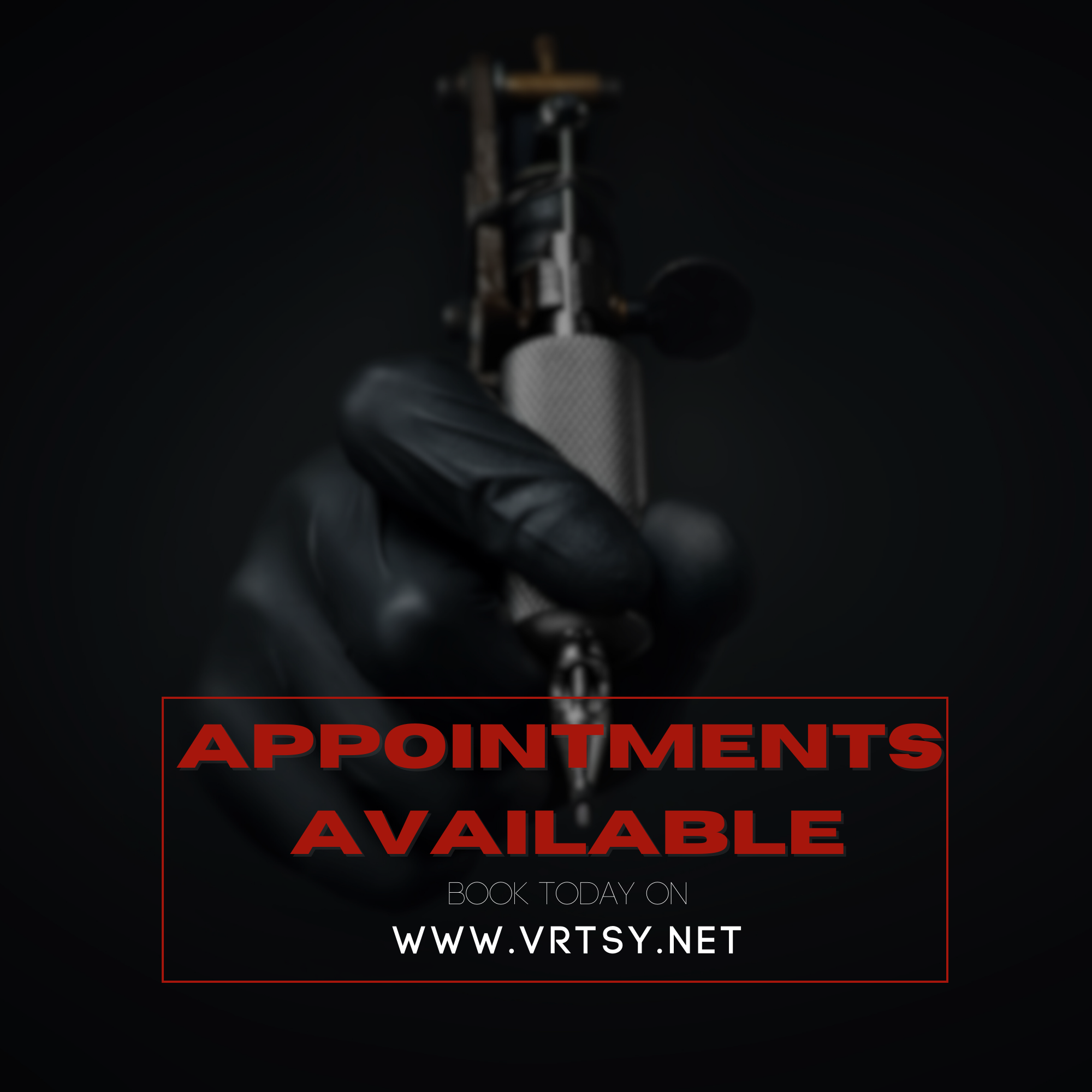 Professional Tattoo Artist Vrt currently has appointments available via booking site on the vrtsy website