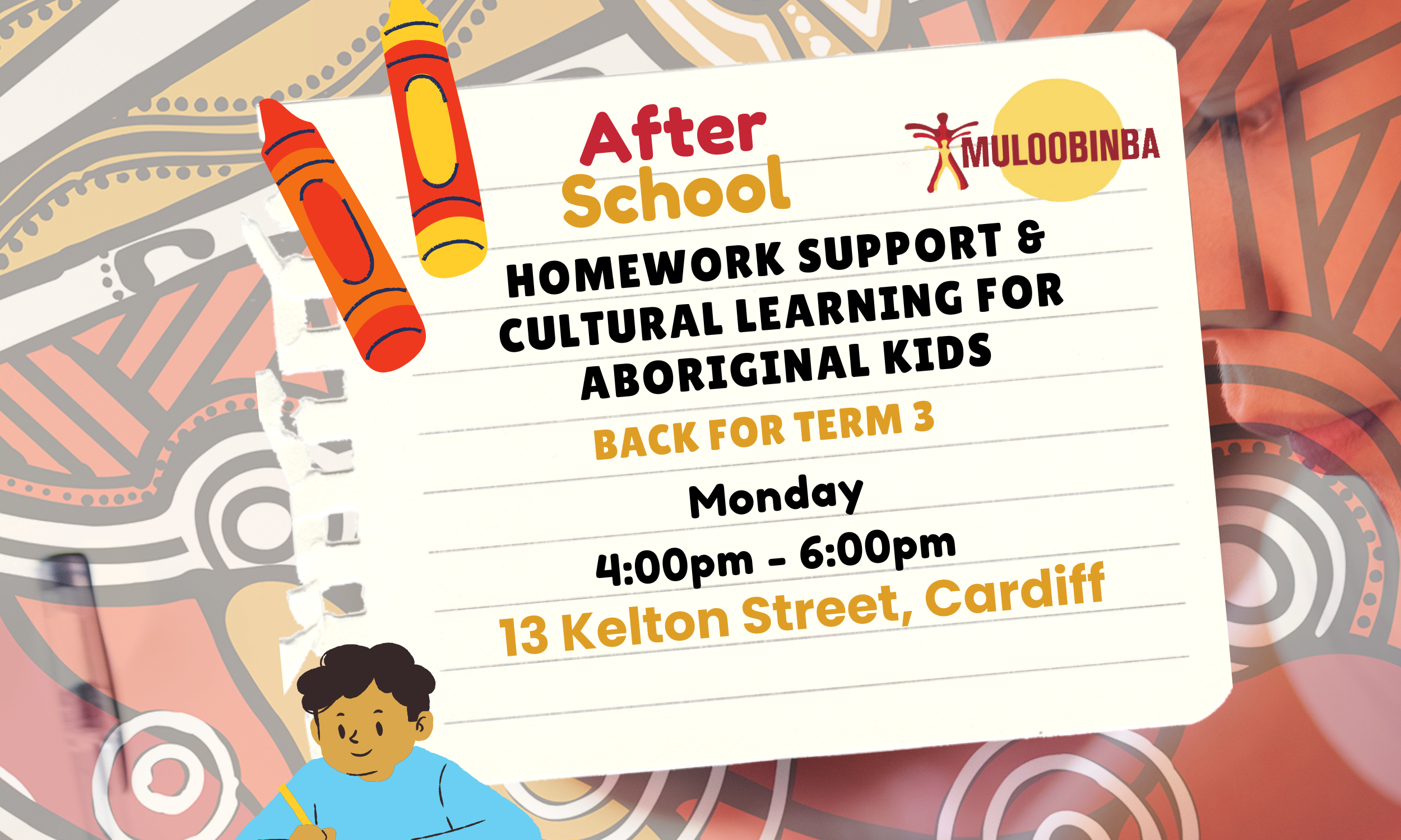Homework Support & Cultural Learning for Aboriginal Kids at Cardiff