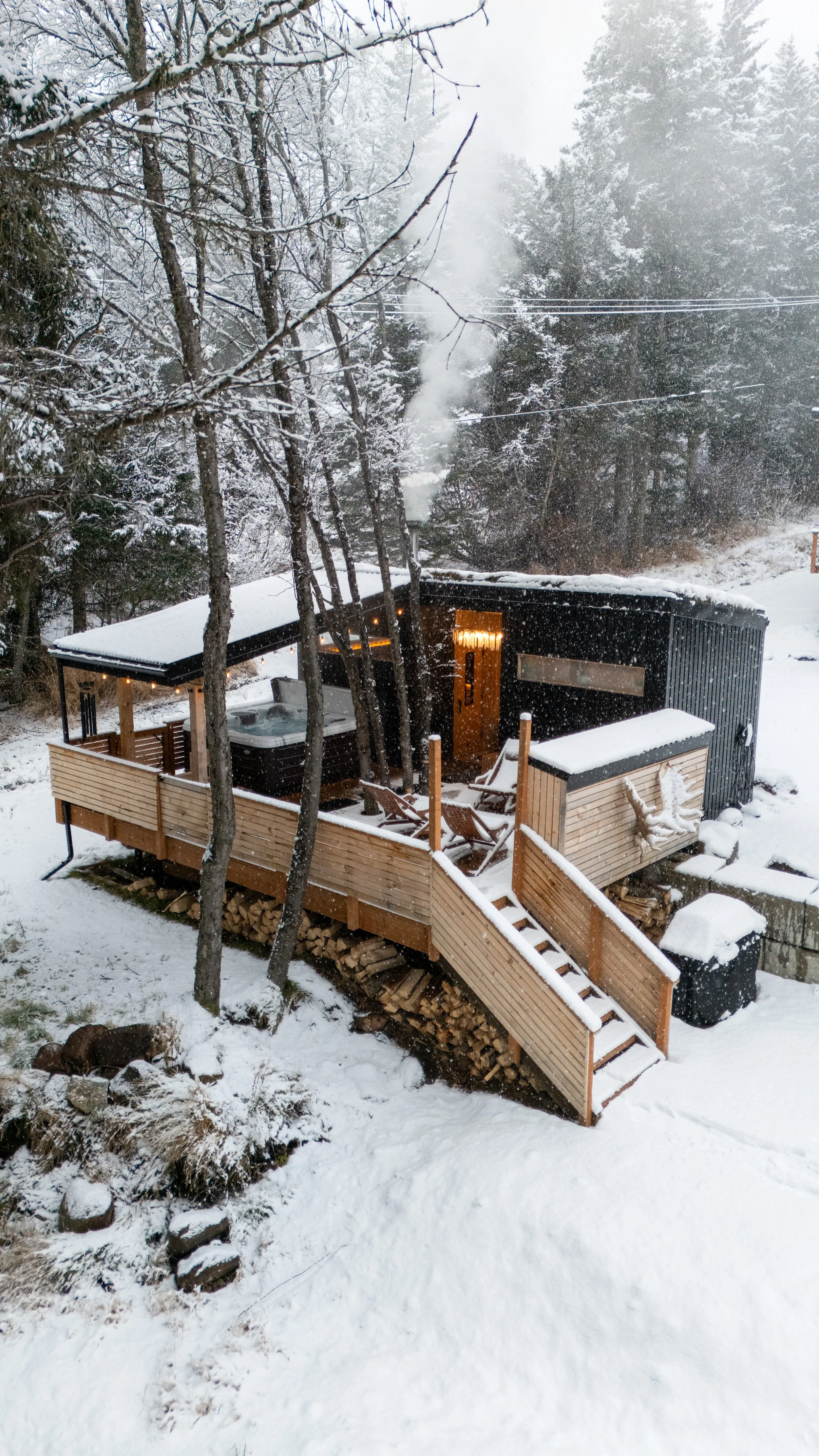 Beautiful shared Spa located directly across the cabins