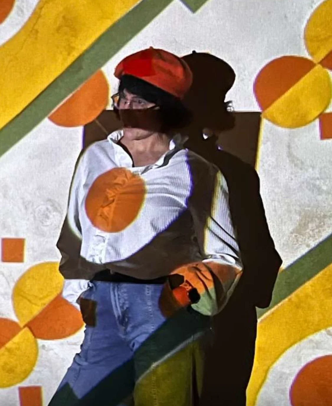 Bethany posing in front of mural