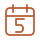 Brown calendar icon showing the number 5