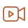 Orange video camera icon
