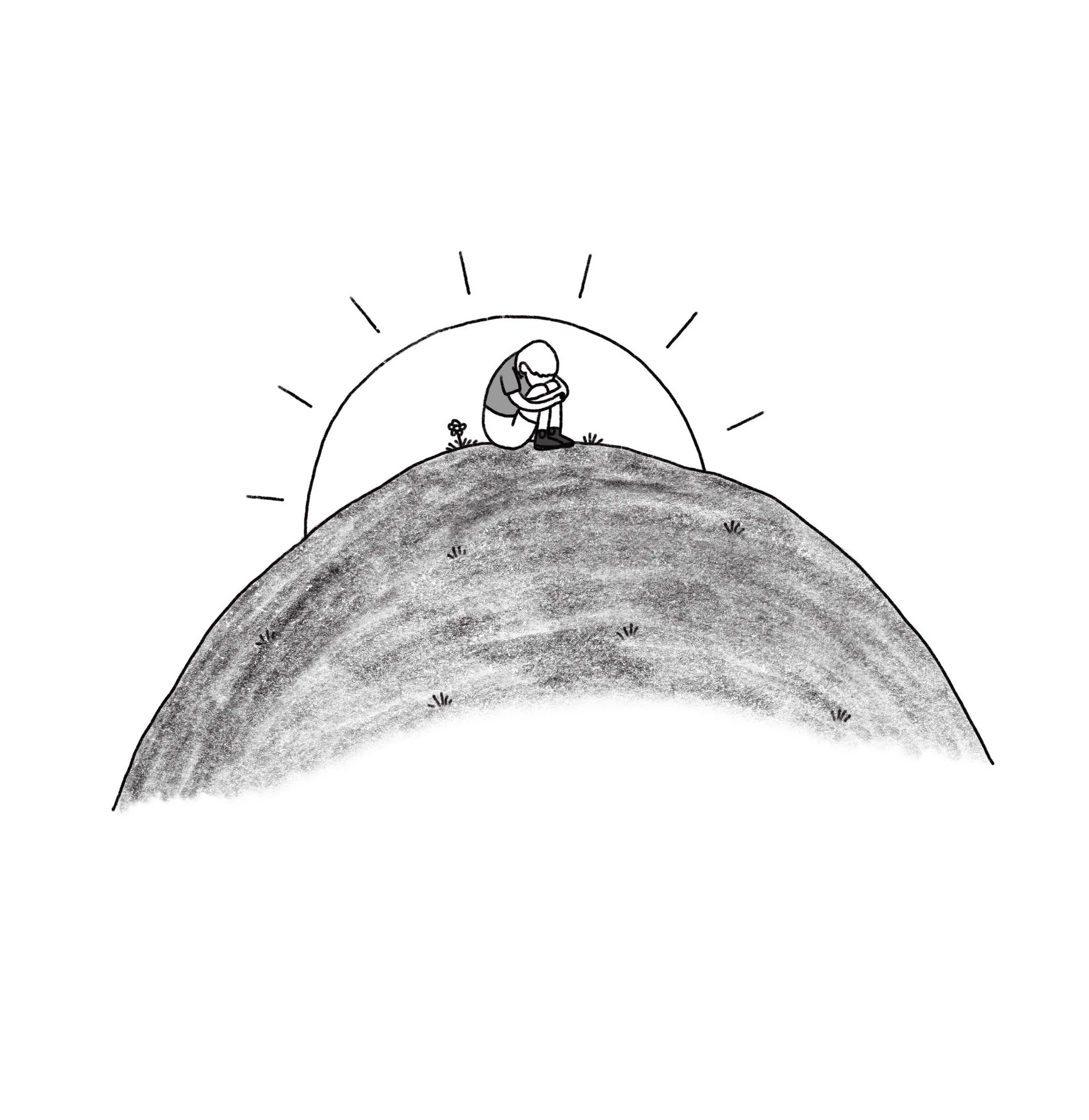 Hand drawn book illustration black and white