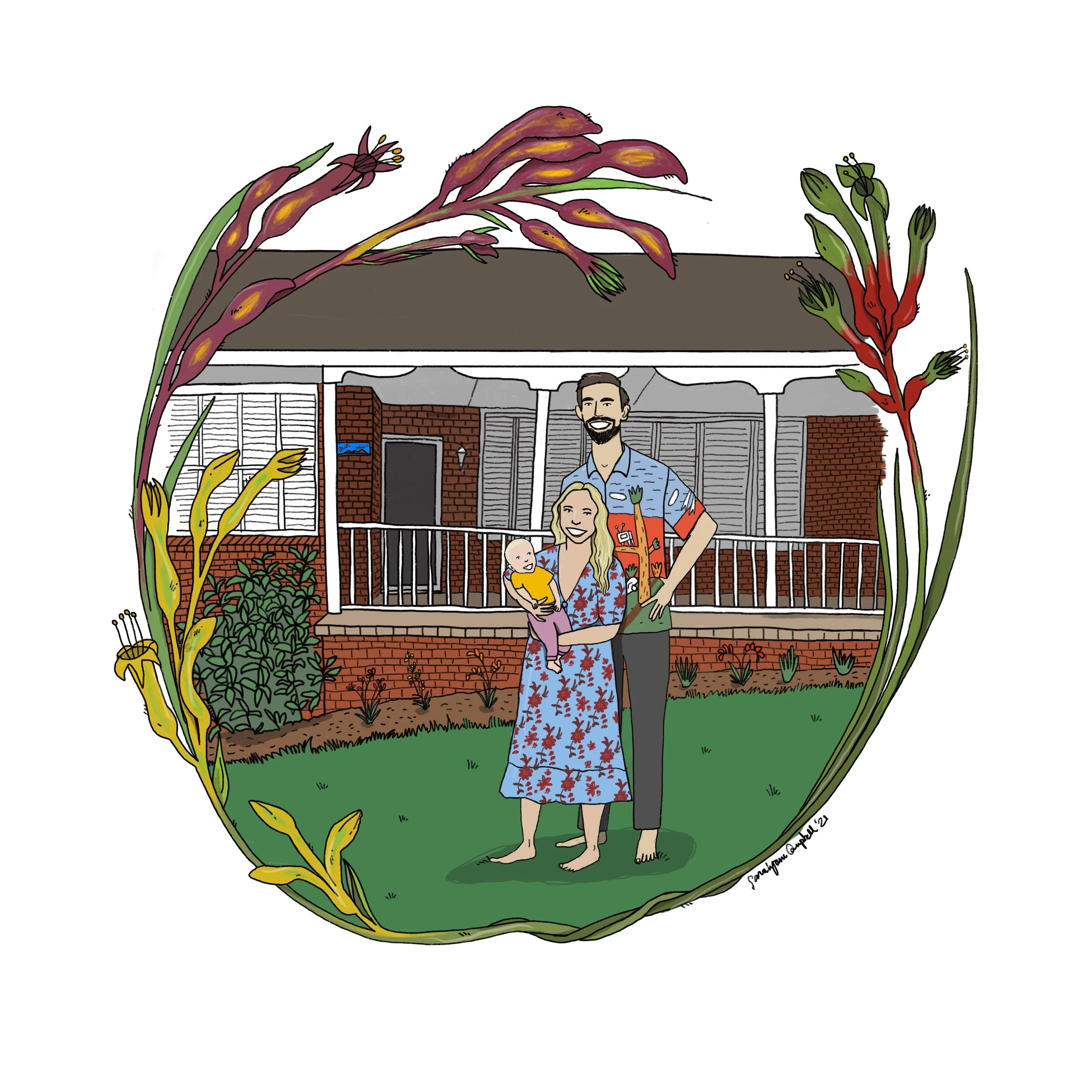 Family portrait custom illustration