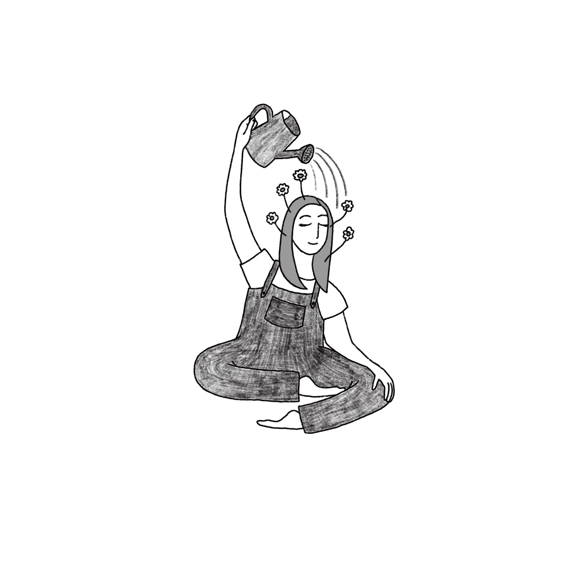 simple line drawing illustration black white