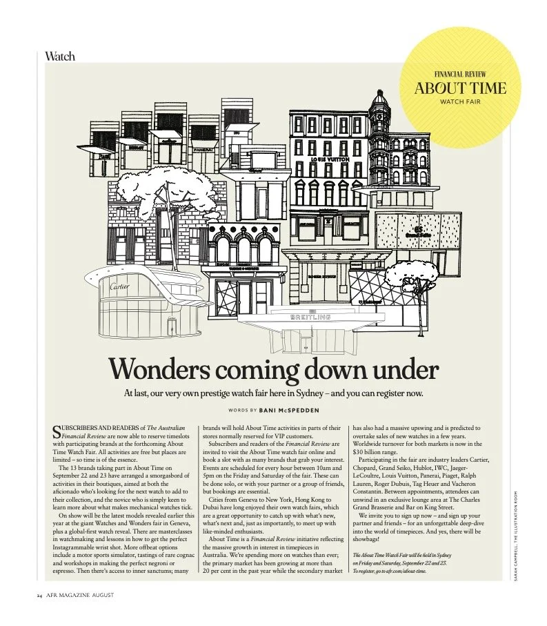 Australian Financial Review Watch Store Fronts editorial Illustration