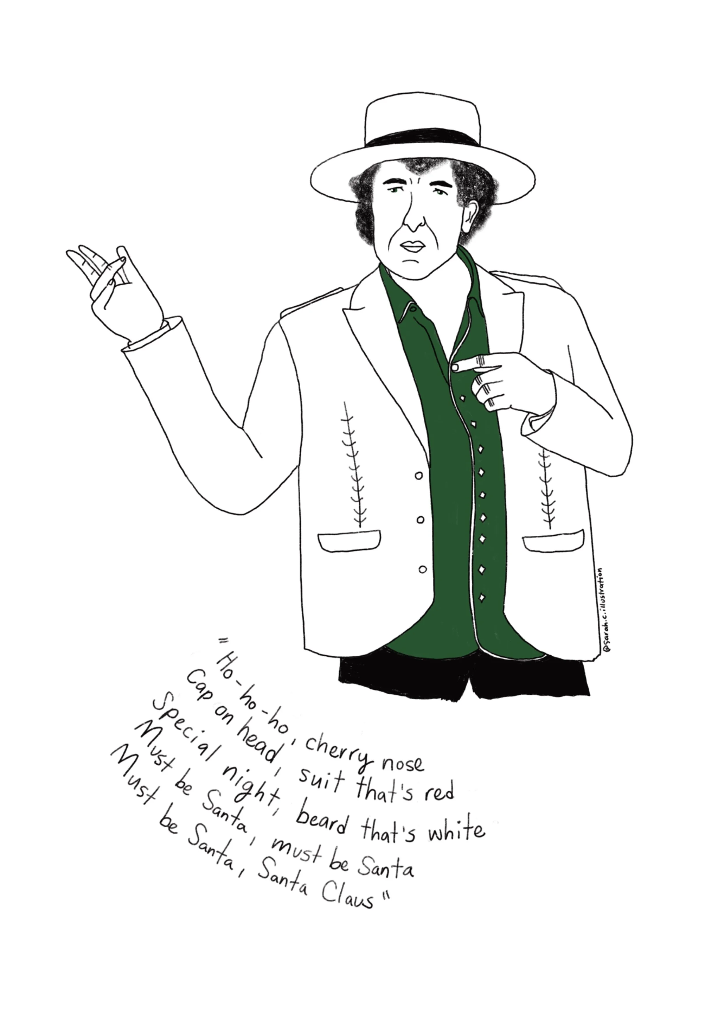 Bob Dylan illustrated Christmas Card