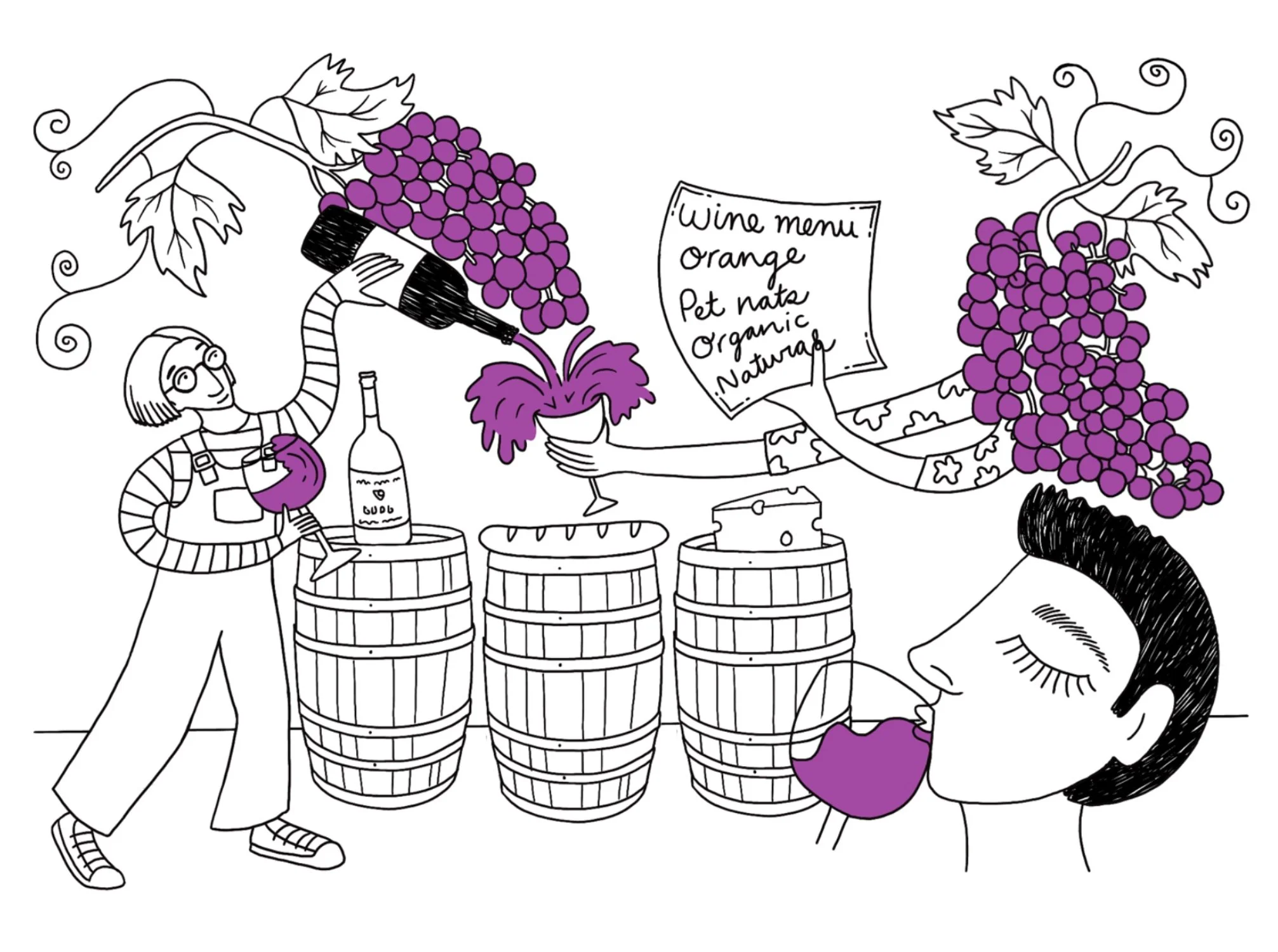 AFR wine club illustration vector art fun quirky