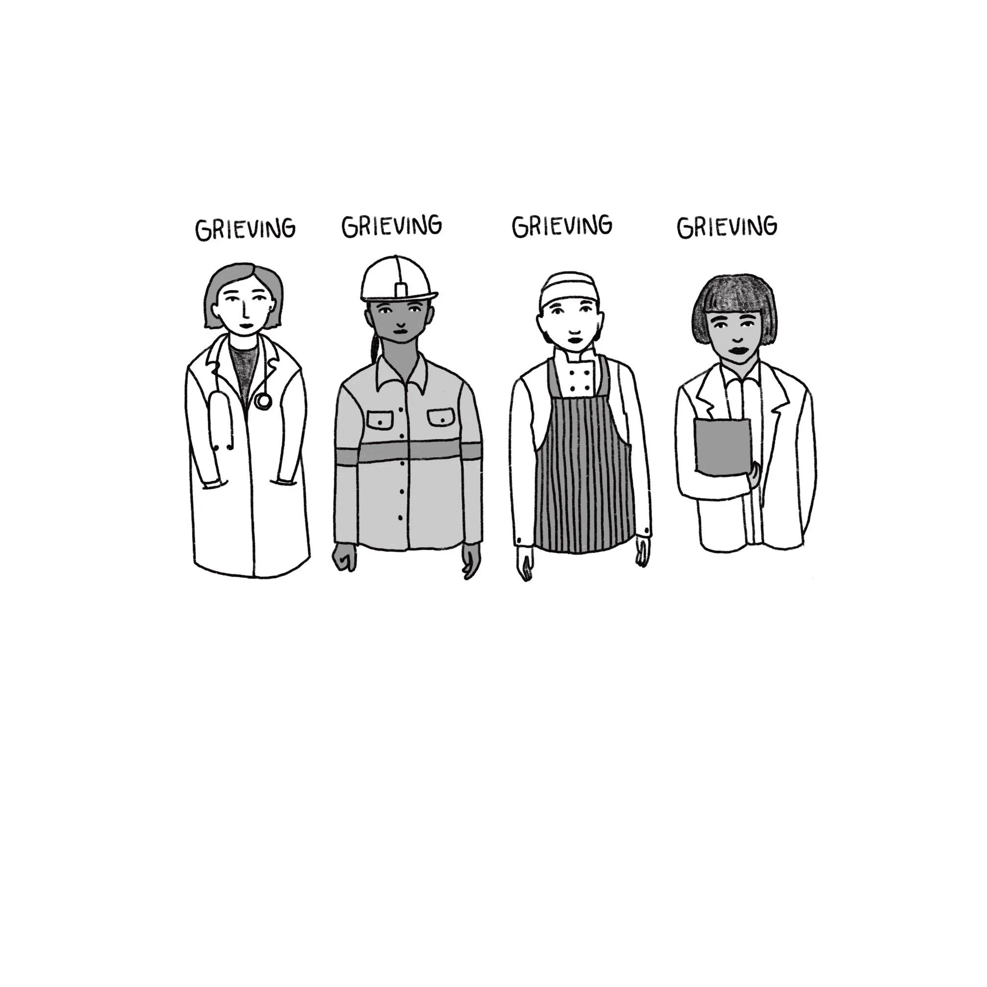 Hand drawn book illustration black and white