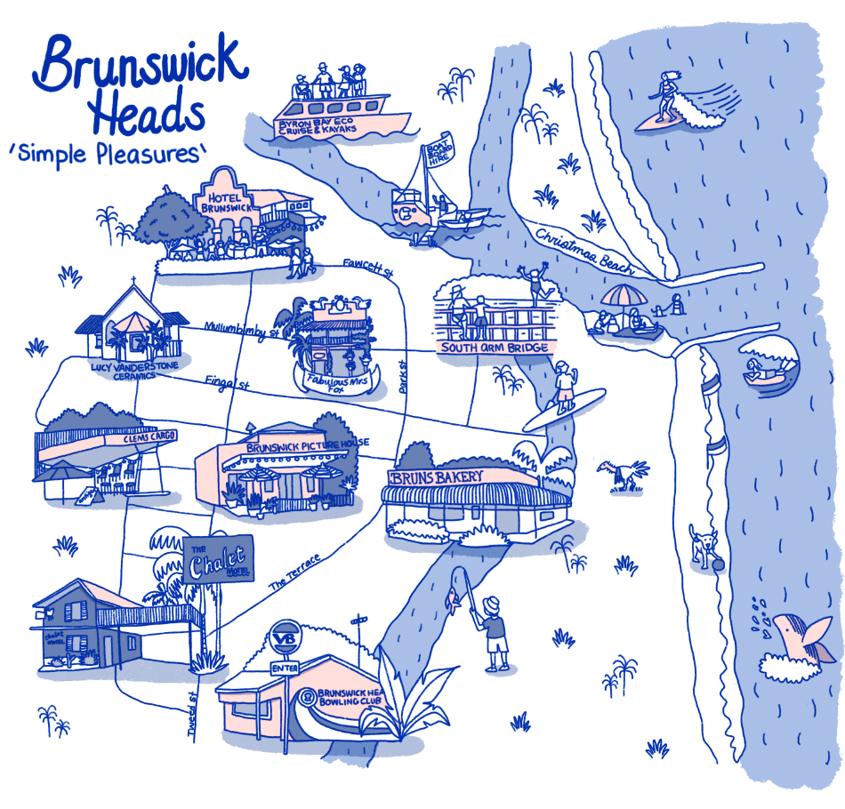 illustrated map, Brunswick heads