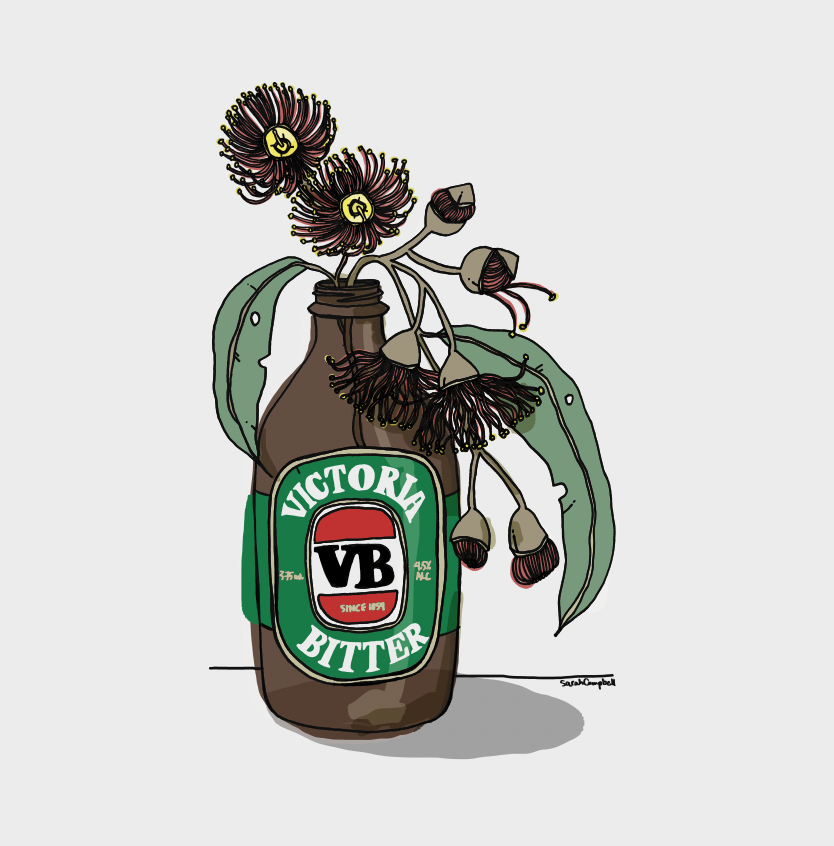 VB illustration with eucalyptus