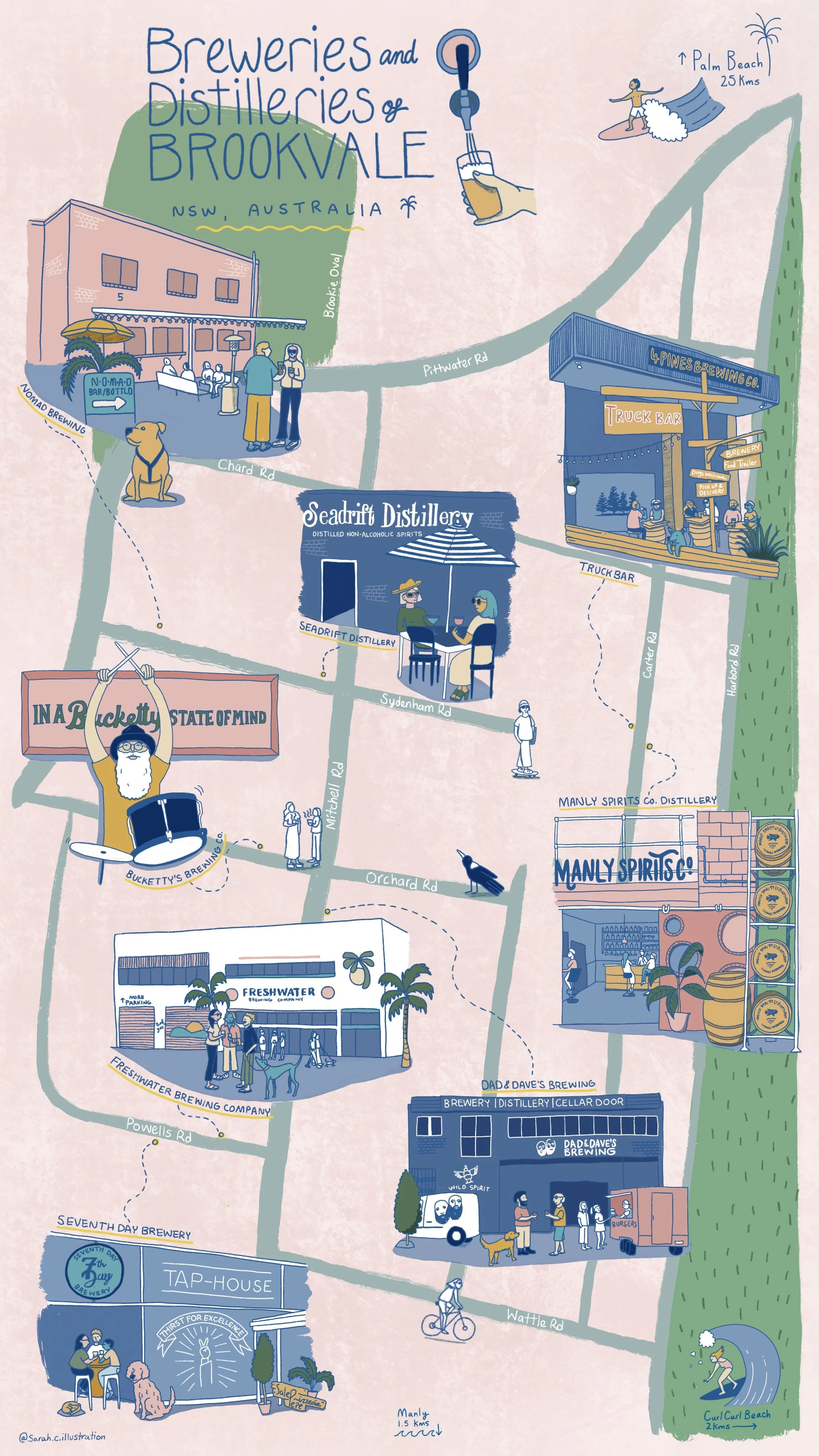 BREWERIES OF BROOKVALE MAP FOR FRESHWATER BREWING, 2022