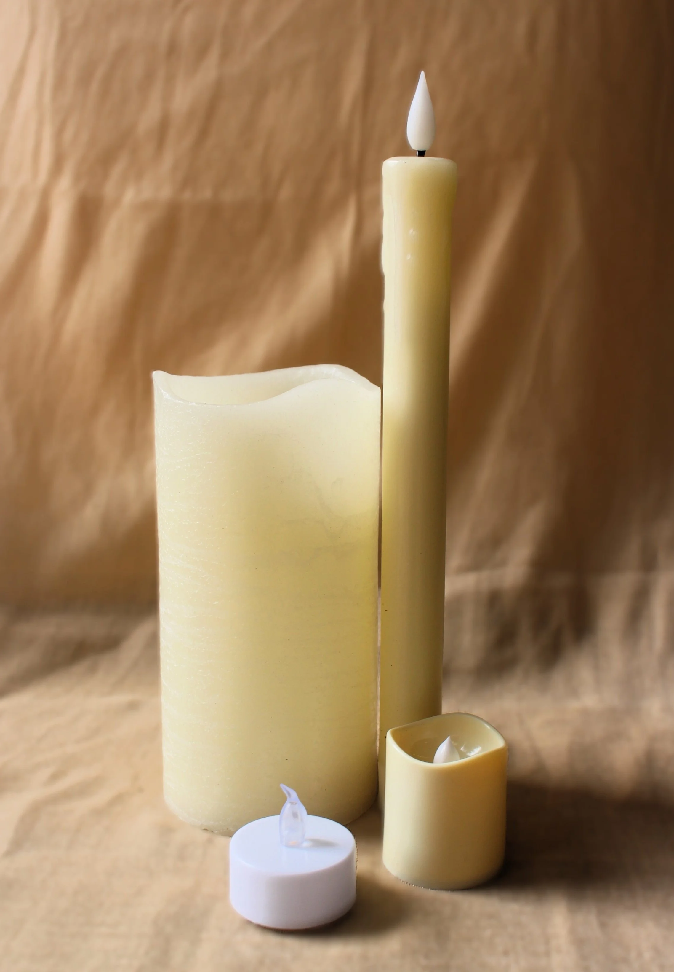 Battery Candles - Pillar 18 count, Taper 14 count, Small Ivory 36 count, Tealight White 60 count