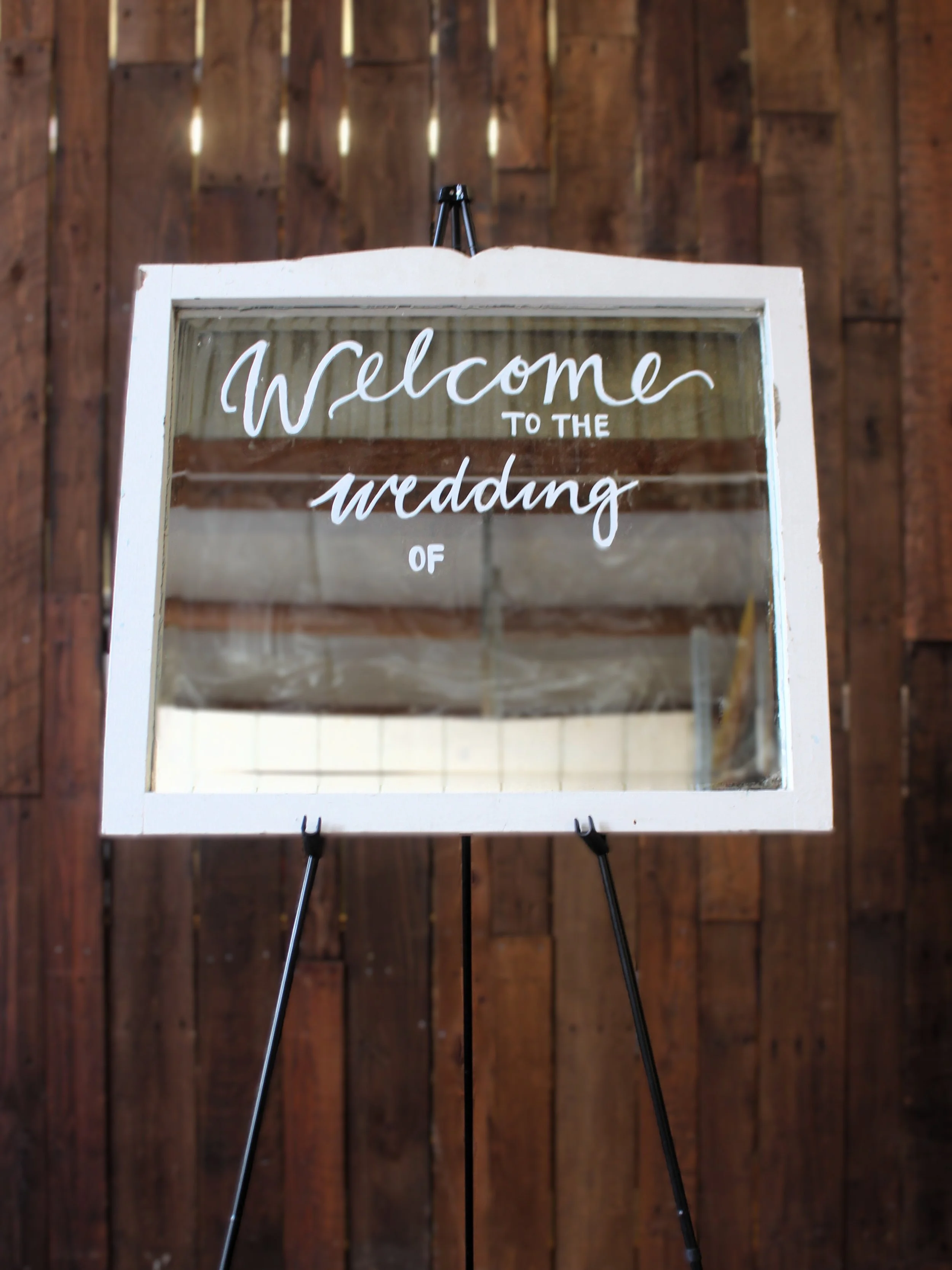 White Frame Glass Sign 26.25" x 23.25"